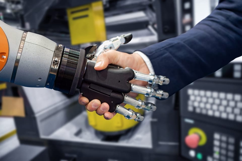 Human and robotic technology collaboration in industrial AI